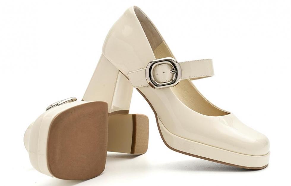 EBLAN Chunky Heel Mary Jane Shoes 7cm Women's Ecru купить в интернет-магазине Yoocart с быстрой доставкой по России.
