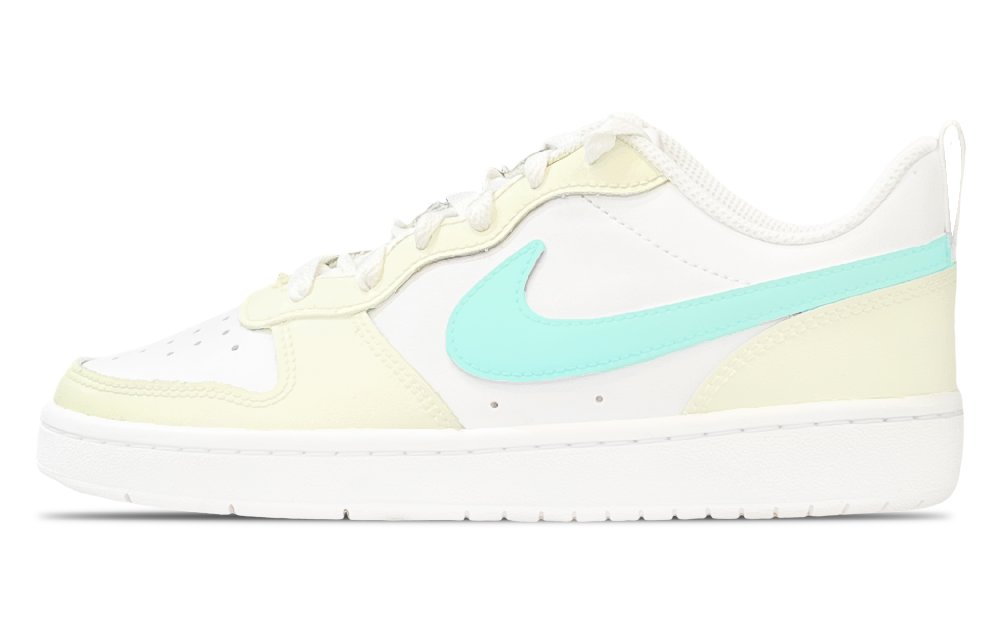 Nike Court Borough Blue White Forest, Green Slip Resistant Low Top Skateboard Shoes GS White Green