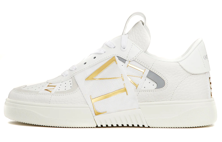 Valentino VL7N Low Top Stylish Skateboarding Shoes Women's White Gold