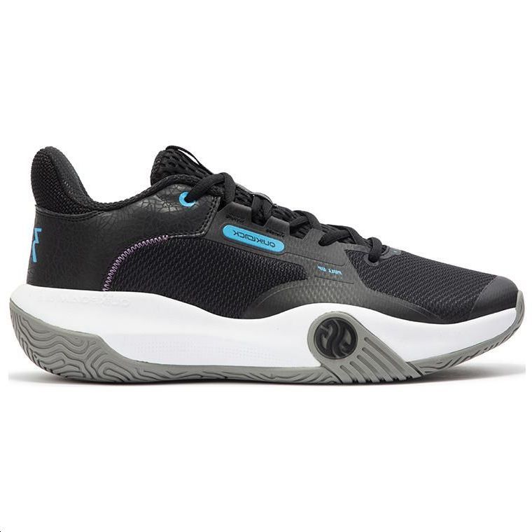 361° Abrasion Resistant Low Top Basketball Shoes Men's Black Blue