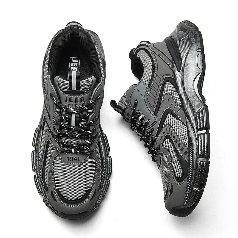 JEEP SPIRIT Versatile Sports Trendy Casual Low Top Chunky Sneakers Men's Gray Purple купить в интернет-магазине Yoocart с быстрой доставкой по России.