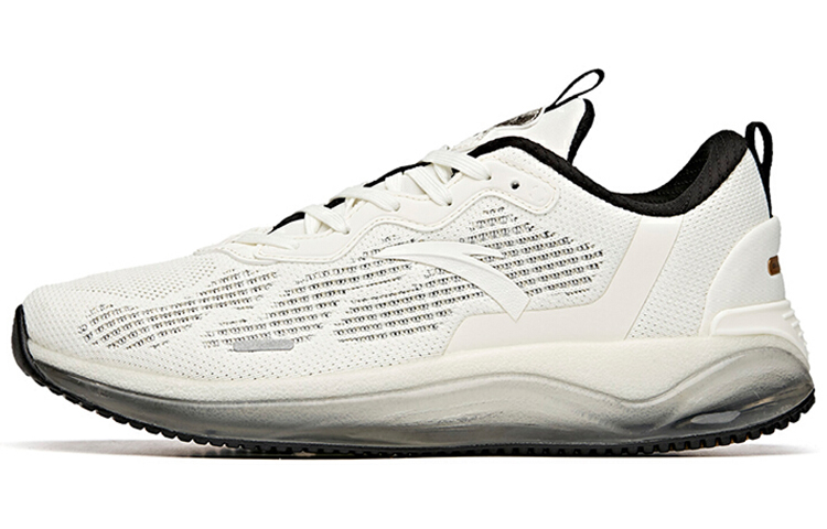 Anta Shock Absorbers Slip Resistant Abrasion Resistant Breathable Low Top Running Shoes Men's White Black