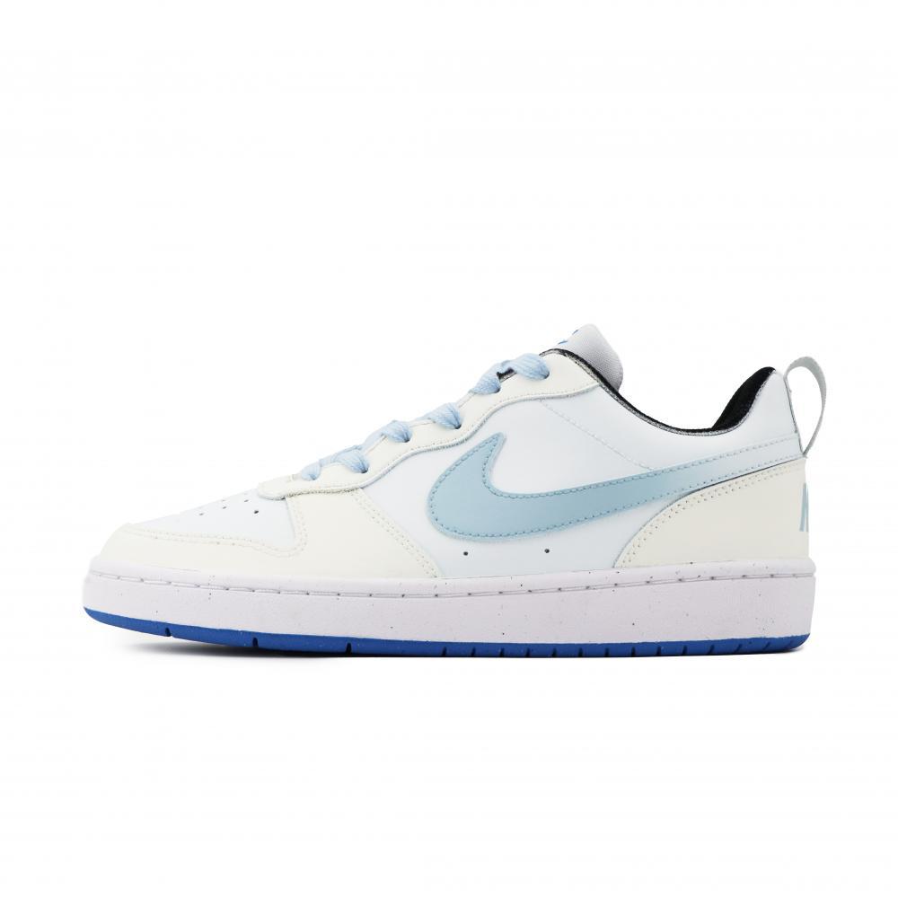 Nike Court Borough Slip Resistant Shock Absorbers Lightweight Low Top Skateboard Shoes Women's Beige Blue