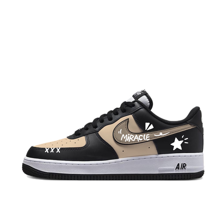 Nike Air Force 1 Rich And Full Xingji Abrasion Resistant Low top Skateboard Shoes Unisex Black White