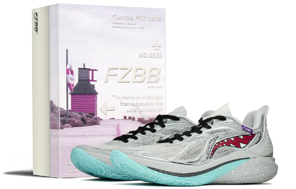 LiNing SONIC 12 Low Top Basketball Shoes Men's Gray White