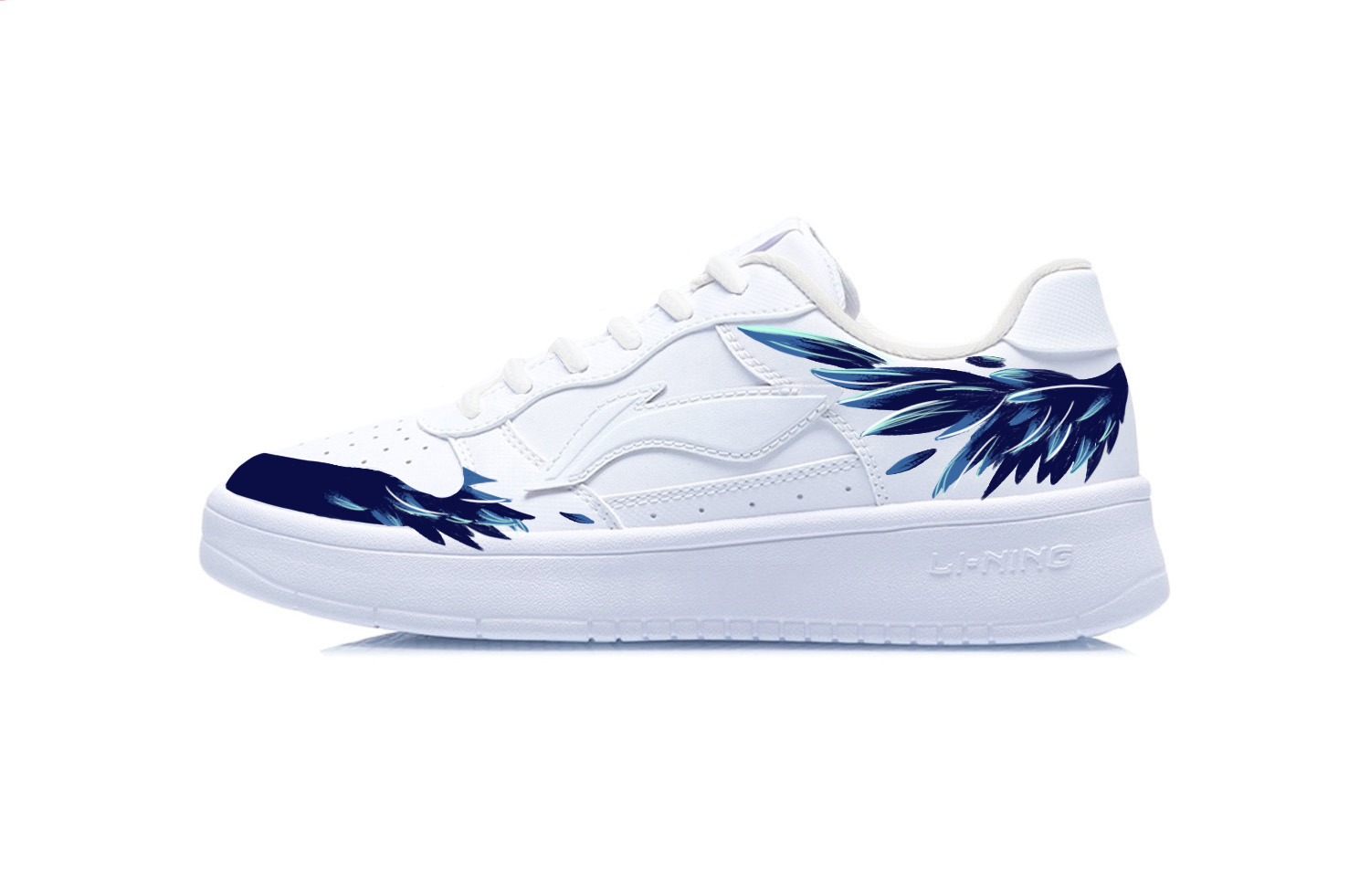 LiNing Pontoon Boats Coverage Thermal Abrasion Resistant Low top Skateboard Shoes Unisex White