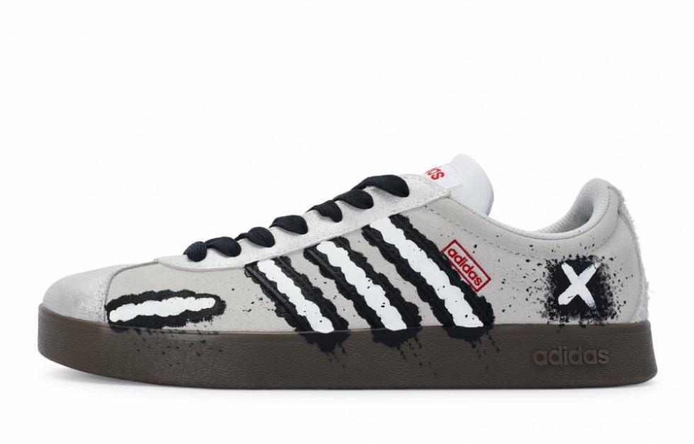 Adidas Neo Skateboard Shoes Unisex Low-Top Black/White/Silver