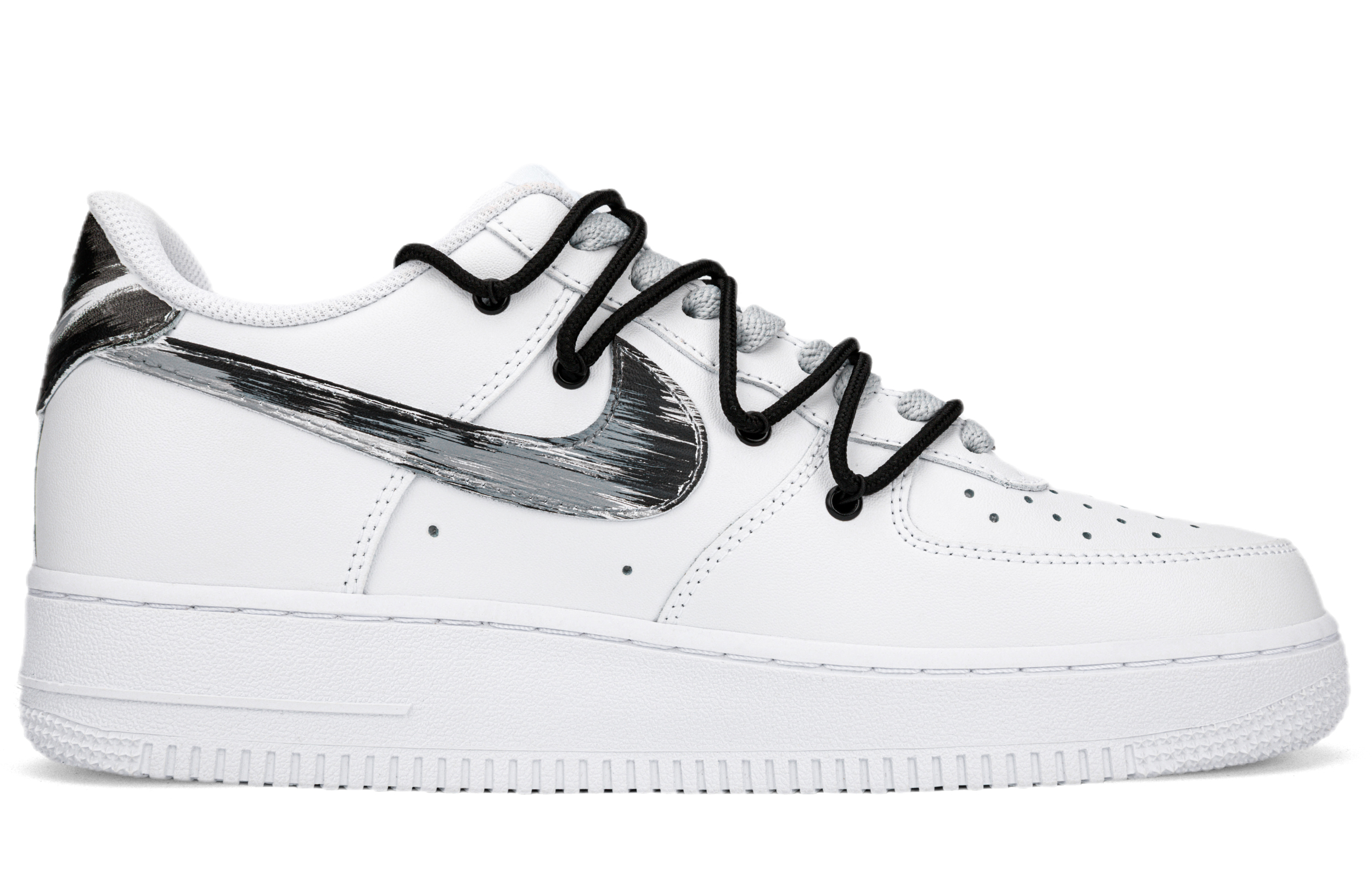 Nike Air Force 1 Slip Resistant Low Top Skateboard Shoes Men's Black White