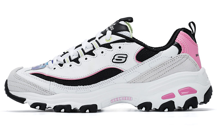 Skechers Milk Tea Bear Support Balance Low-Top Chunky Sneakers Women's Black Pink Multicolor