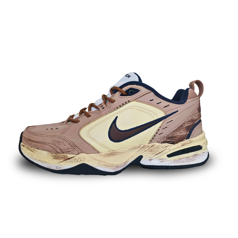 Nike Air Monarch 4 Anti-Slip And Wear-Resistant Height Increasing Low-Top Chunky Sneakers Unisex Brown