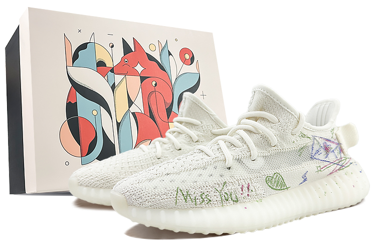 Adidas Always Originals Yeezy Boost 350 Mint Mambo Low Top Casual Shoes Unisex White