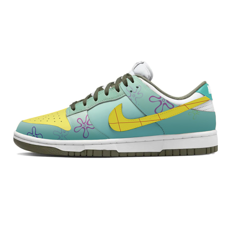 Nike Dunk Slip-Resistant Cushioning Wear-Resistant Low-Top Skateboard Shoes Women's Yellow Green