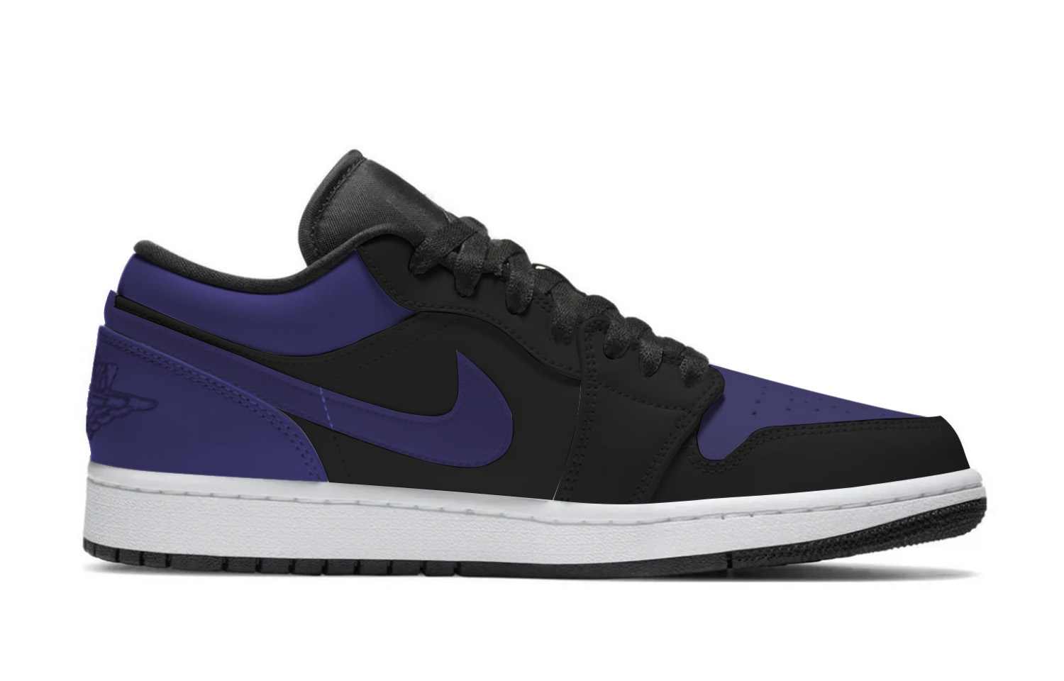 Jordan Air Jordan 1 Abrasion Resistant Low top Vintage Basketball Shoes Unisex Black Purple