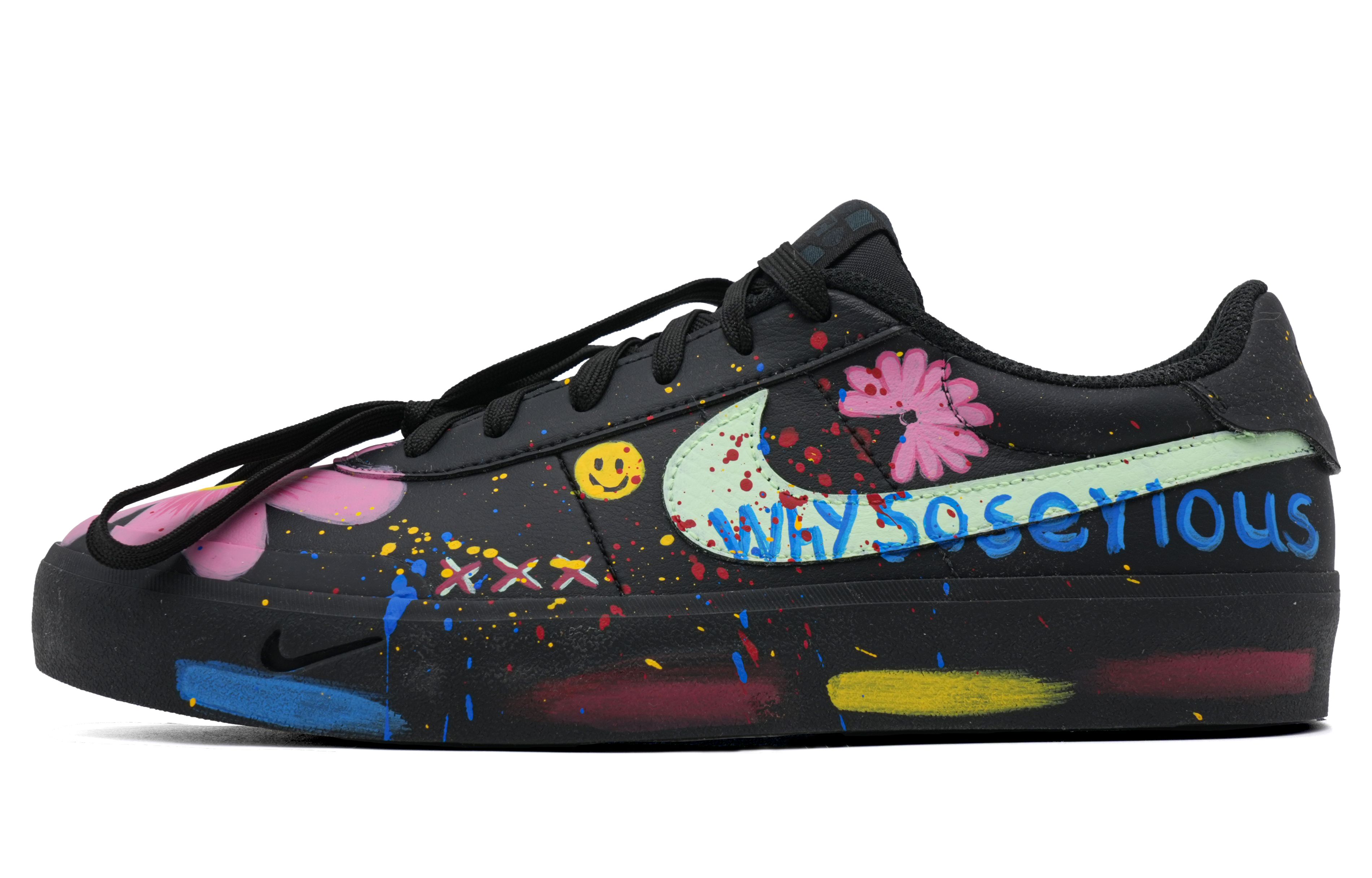 Nike Court Shot BigBang Iconic Scene Lightweight Anti Slip Low top Skateboard Shoes Unisex