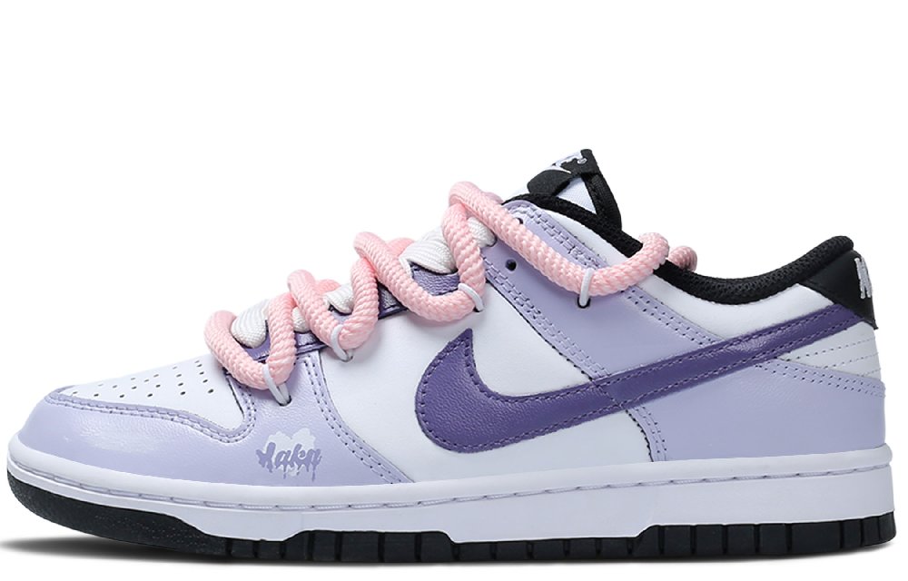 Nike Dunk Slip Resistant, Abrasion Resistant, Lightweight Low Top Skateboard Shoes Women's White Purple