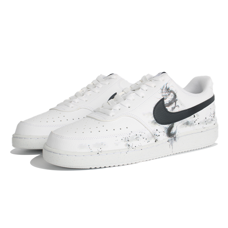 Nike Court Vision 1 Slip-Resistant Cushioning Wear-Resistant Low-Top Skateboard Shoes Men's Black White купить в интернет-магазине Yoocart с быстрой доставкой по России.