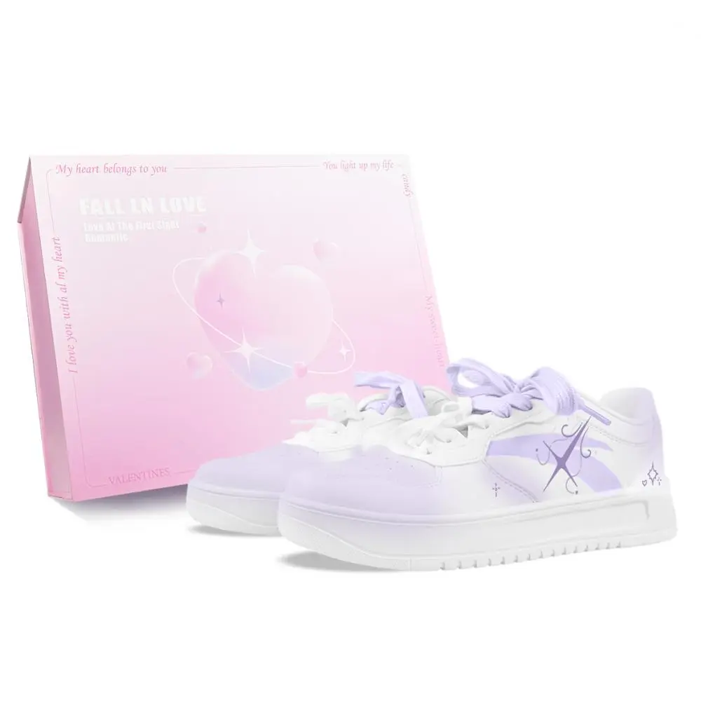 Anta Relaxed Slip Resistant Abrasion Resistant Low top Skateboard Shoes Men's White Purple