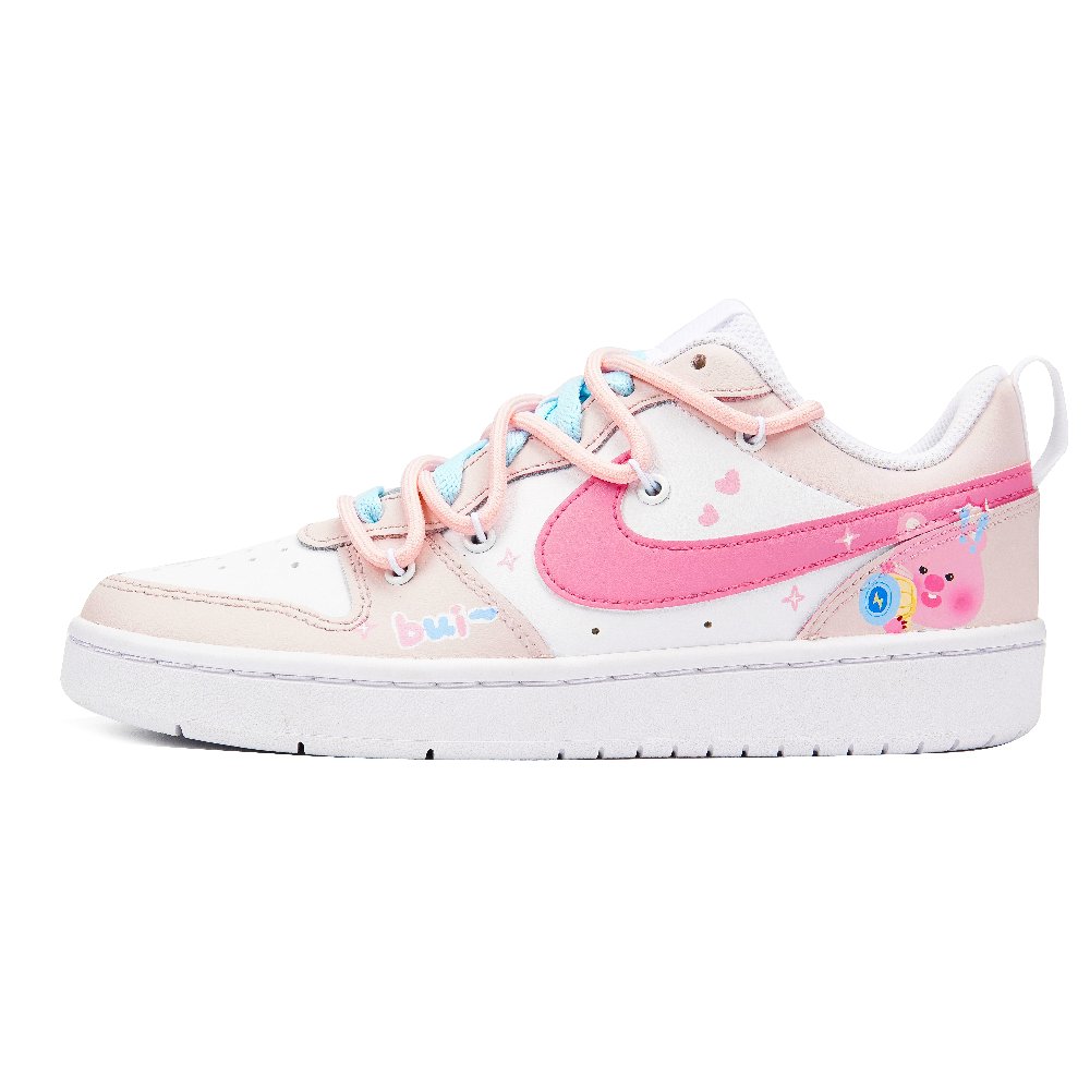 Nike Court Borough Low Top Skateboard Shoes GS Fuchsia