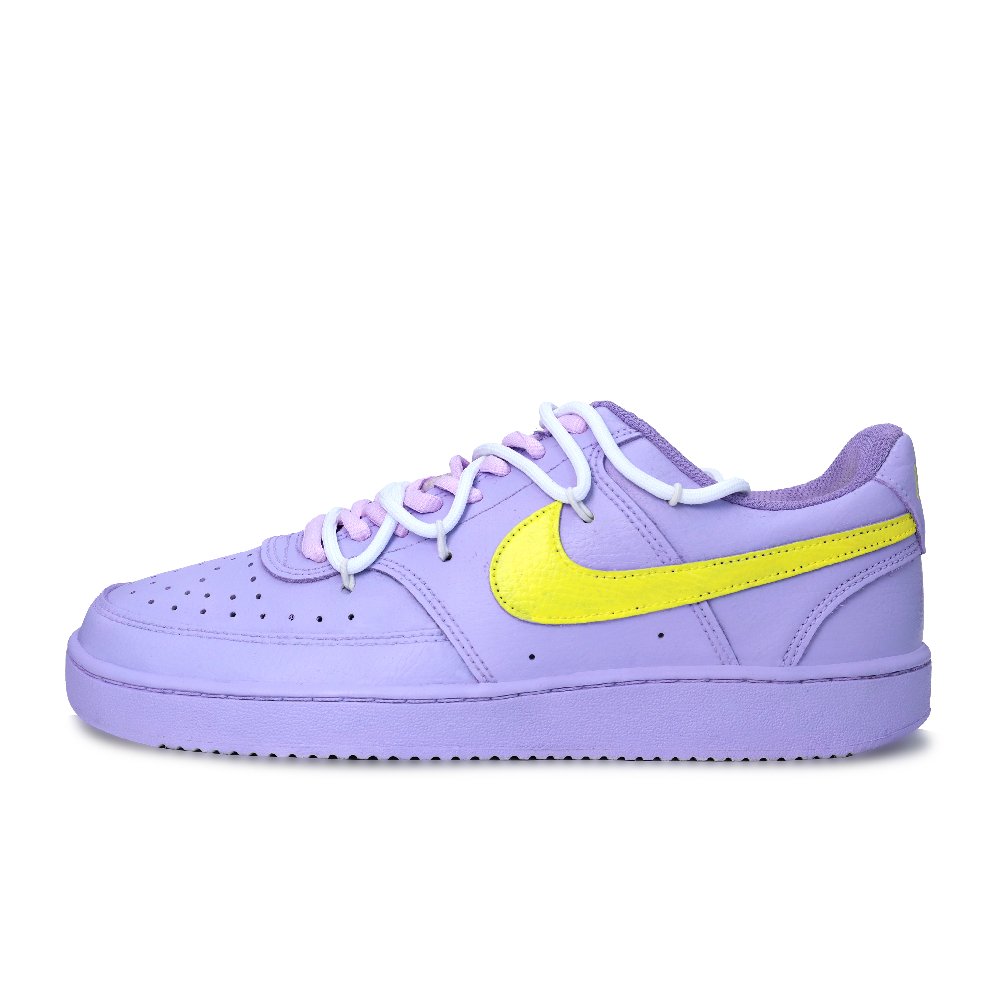 Nike Court Vision 1 Skateboard Shoes Unisex Low Top Purple/Yellow