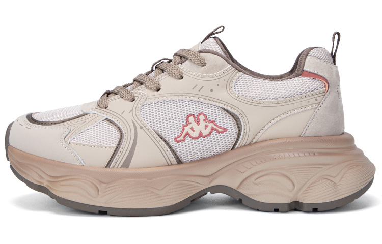 Kappa Anti-Slip Wear-Resistant Low-Top Running Shoes Women's Gray Khaki