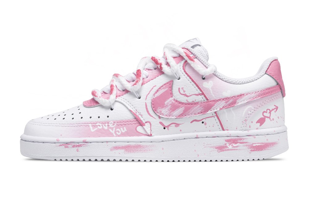 Nike Court Vision 1 Skateboard Shoes Unisex Low top White/Pink