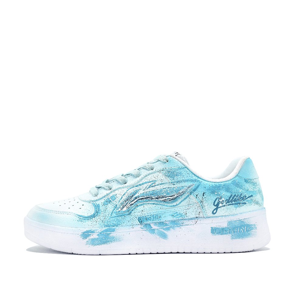 LiNing Pontoon Boats Slip Resistant, Abrasion Resistant, And Balanced Low Top Skateboard Shoes Men's Sky Blue