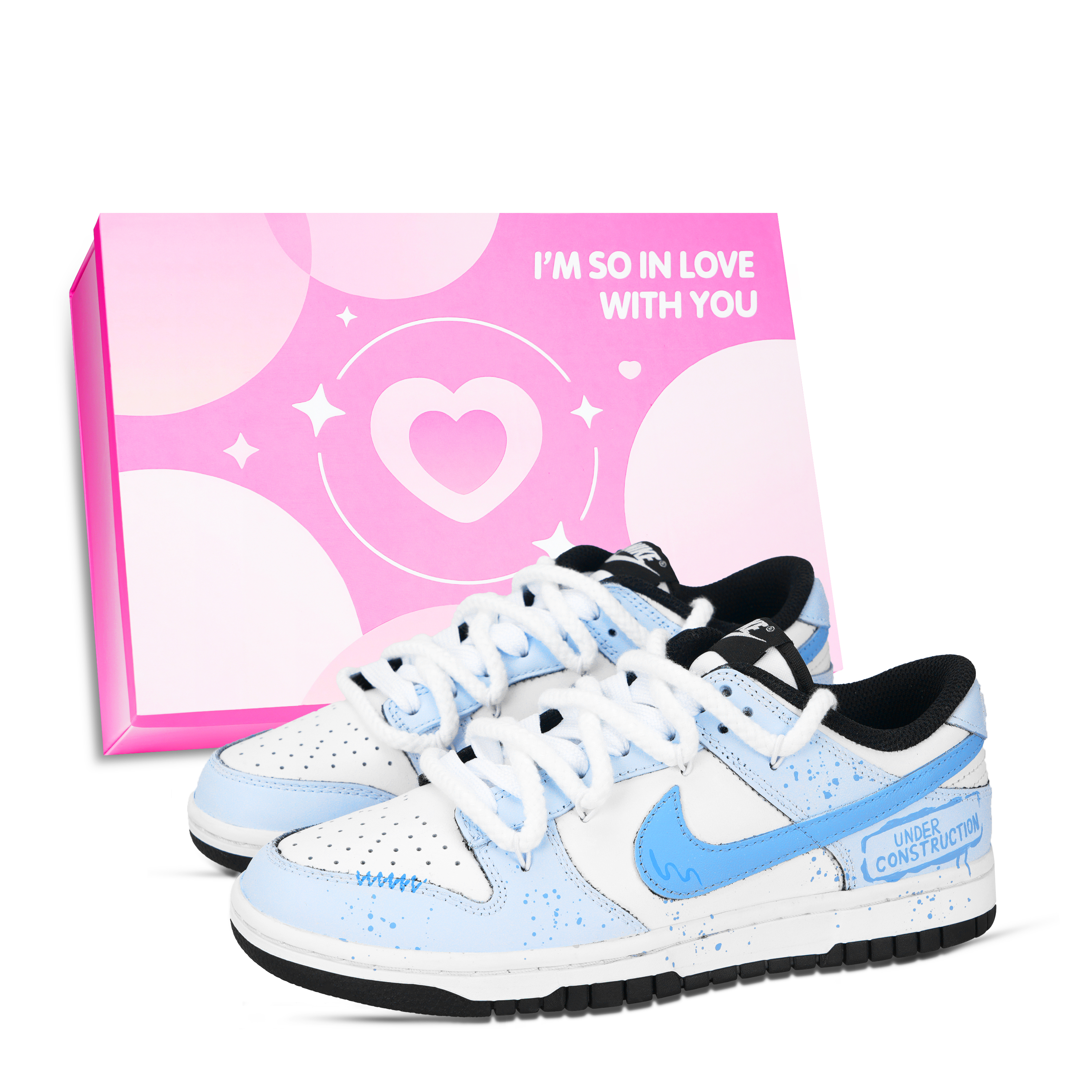 Nike Dunk Stop At Front Abrasion Resistant Low top Skateboard Shoes Unisex Blue White