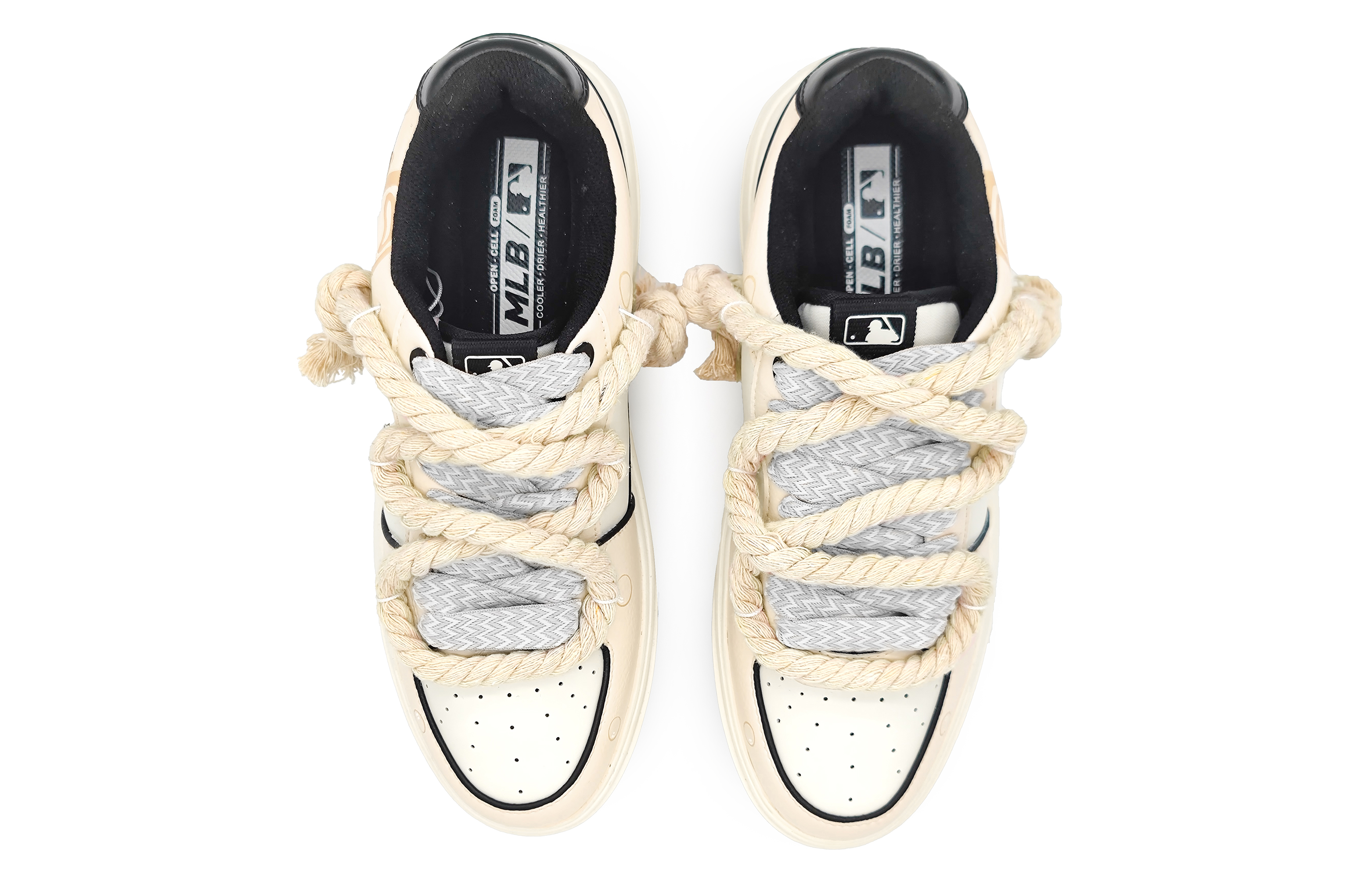 MLB Chunky Liner Wear-Resistant Height Increasing Low-Top Skateboard Shoes Unisex Beige купить в интернет-магазине Yoocart с быстрой доставкой по России.