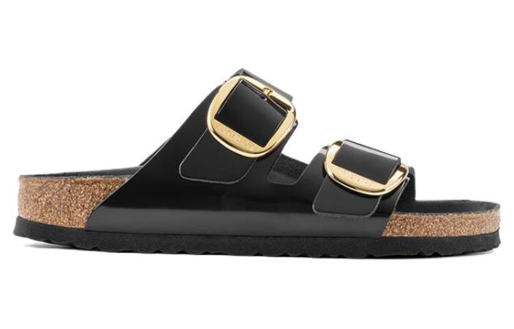 Birkenstock Women's Arizona Big Buckle Natural Patent Leather Narrow 'Black' Women's