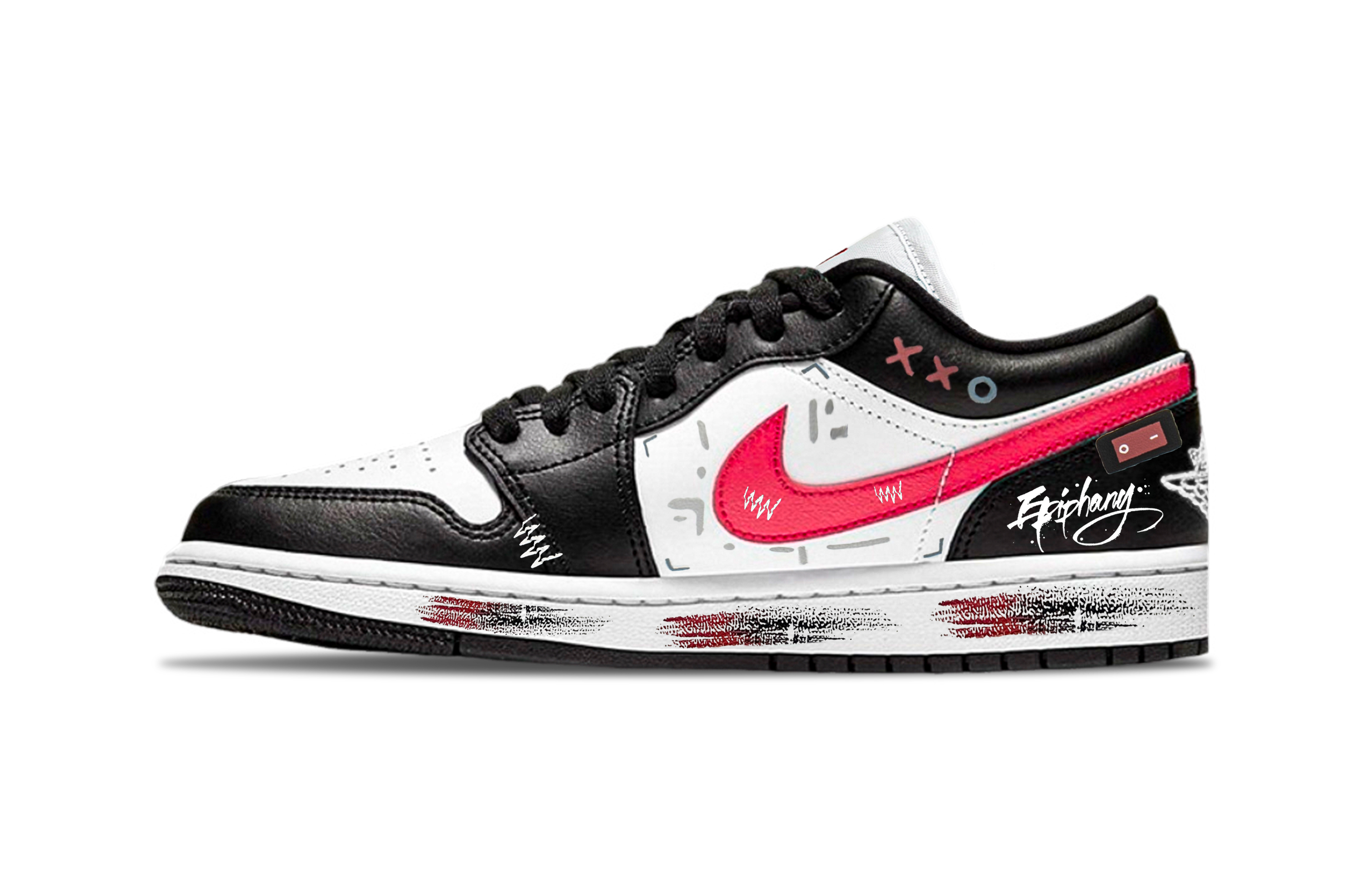 Jordan Air Jordan 1 Fluorescent Cape Support Low top Vintage Basketball Shoes Unisex Pink White