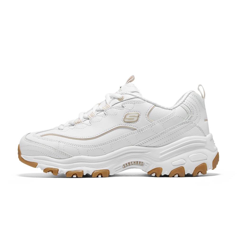 Skechers DLITES Low Top Chunky Sneakers Women's White Yellow