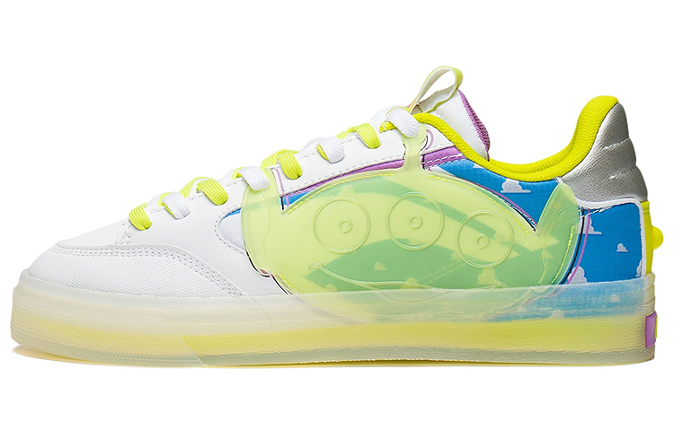 Disney x LiNing Wei Wu 180 Low top Skateboard Shoes Men's White Yellow Alien Special Edition