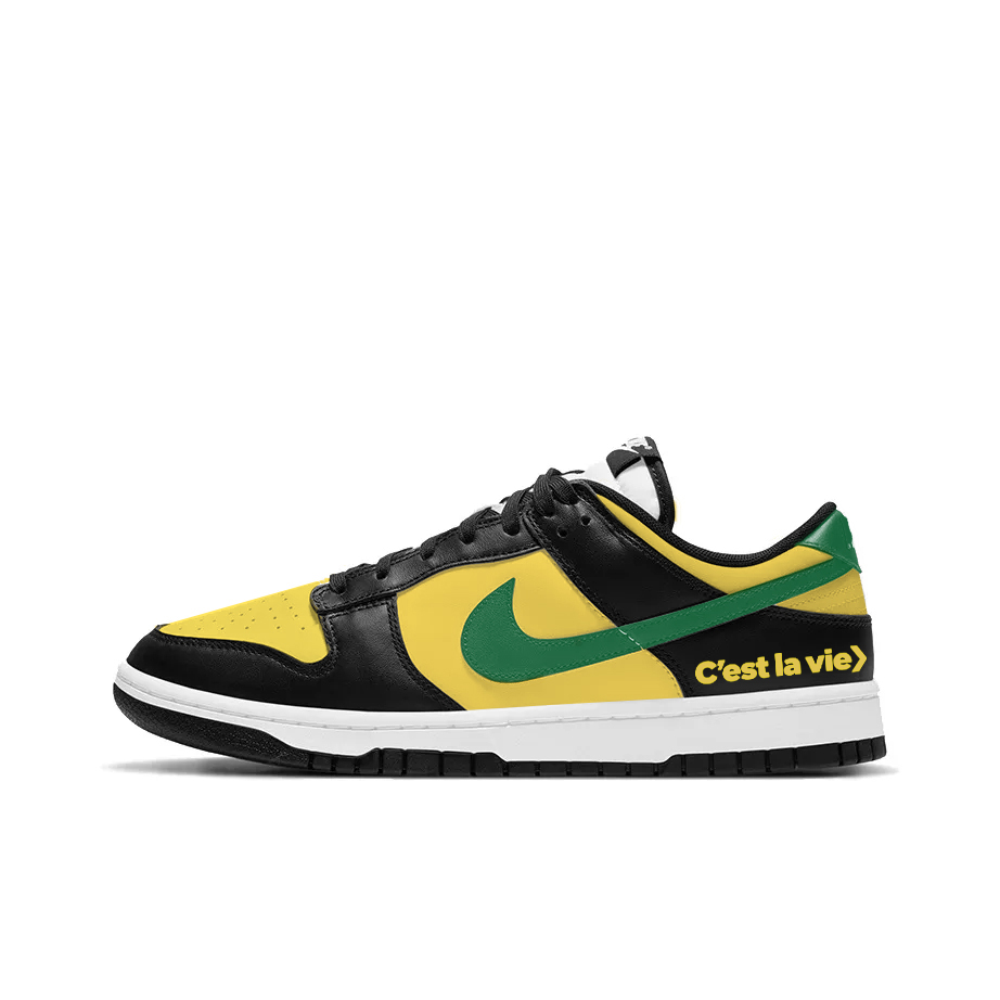 Nike Dunk King Kong Parrot Slip Resistant Shock Absorbers Lightweight Low top Skateboard Shoes Unisex Yellow Black