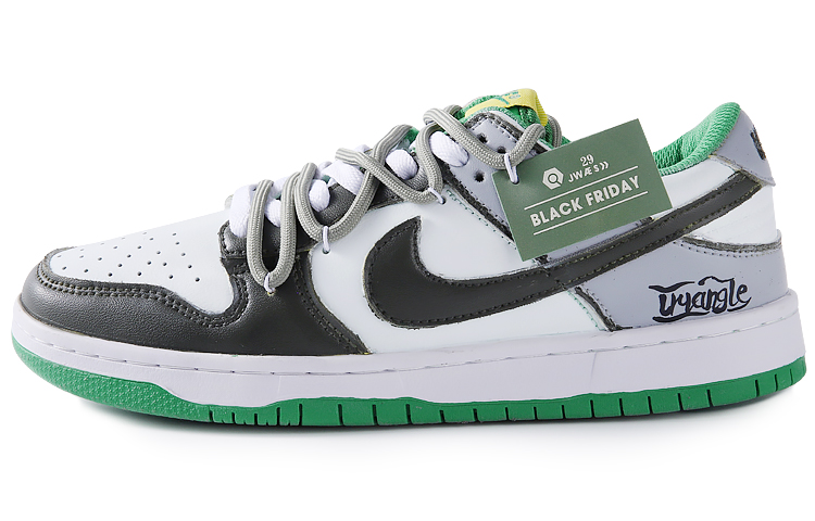 Nike Low-Top Skateboard Shoes Men's White Gray Green