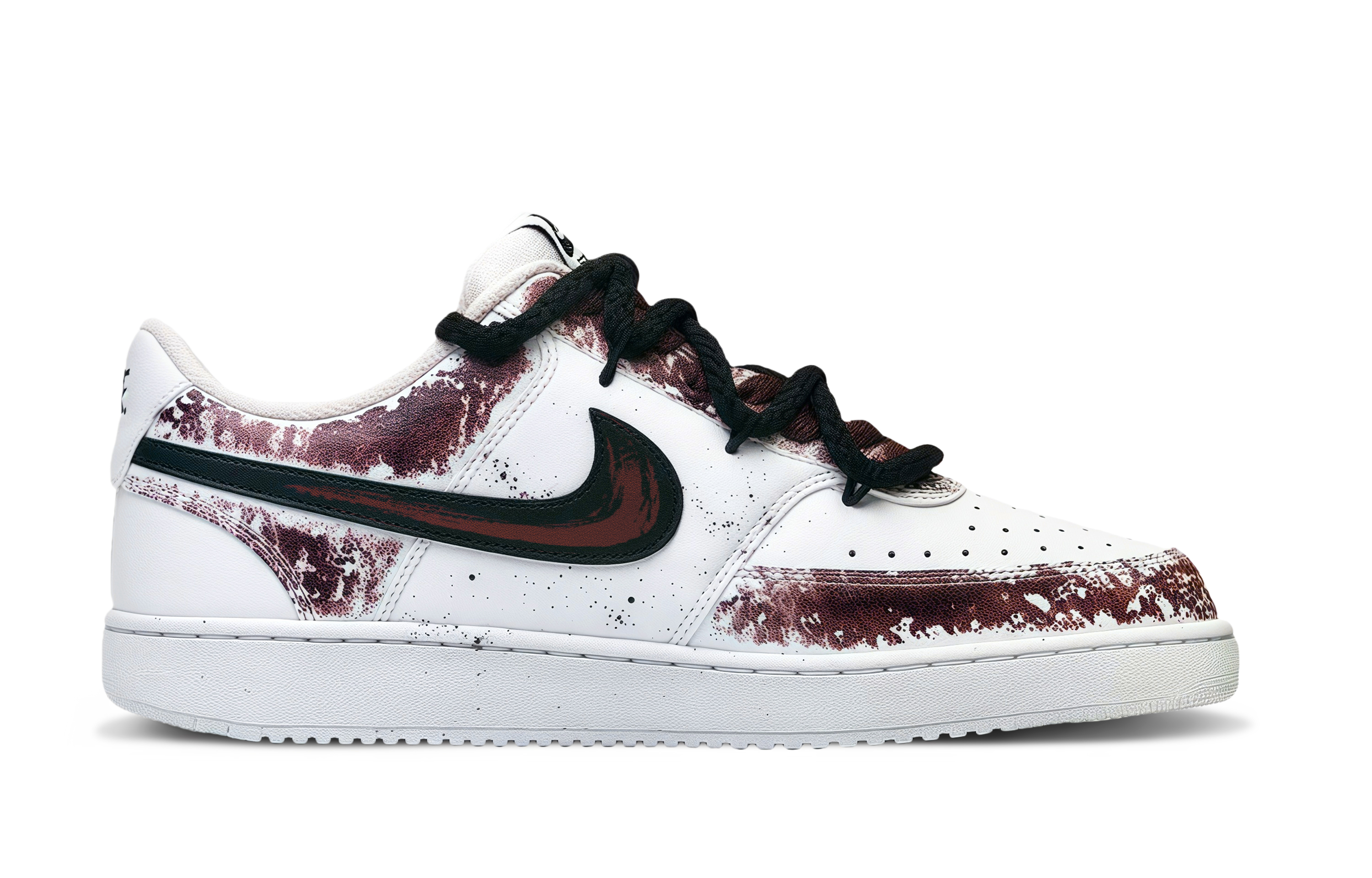 Nike Court Vision 1 Rose Abrasion Resistant Low top Skateboard Shoes Unisex Red White