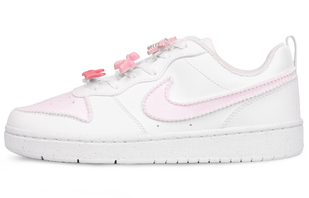 Nike Court Borough 2 Low-Top Skateboard Shoes GS White