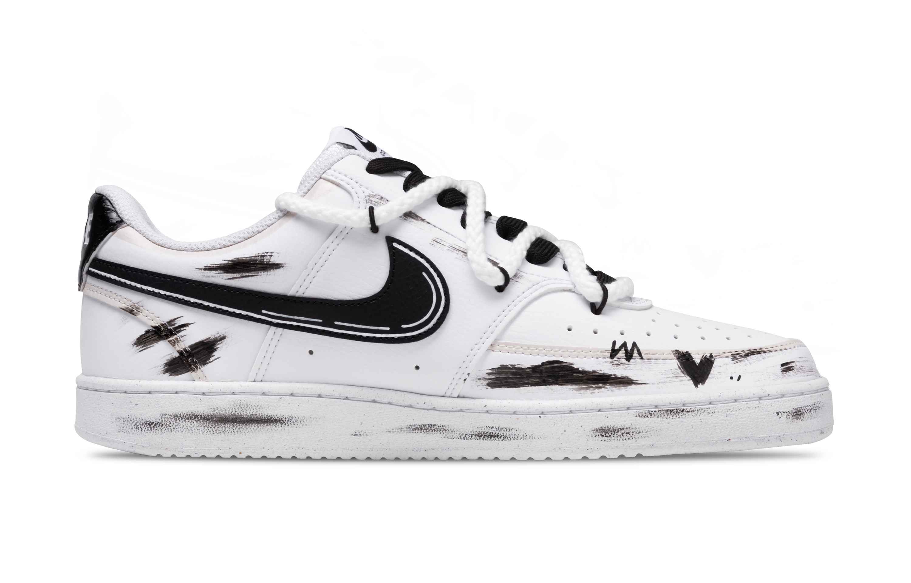 Nike Court Vision 1 Low Top Skateboard Shoes Men's Black White купить в интернет-магазине Yoocart с быстрой доставкой по России.