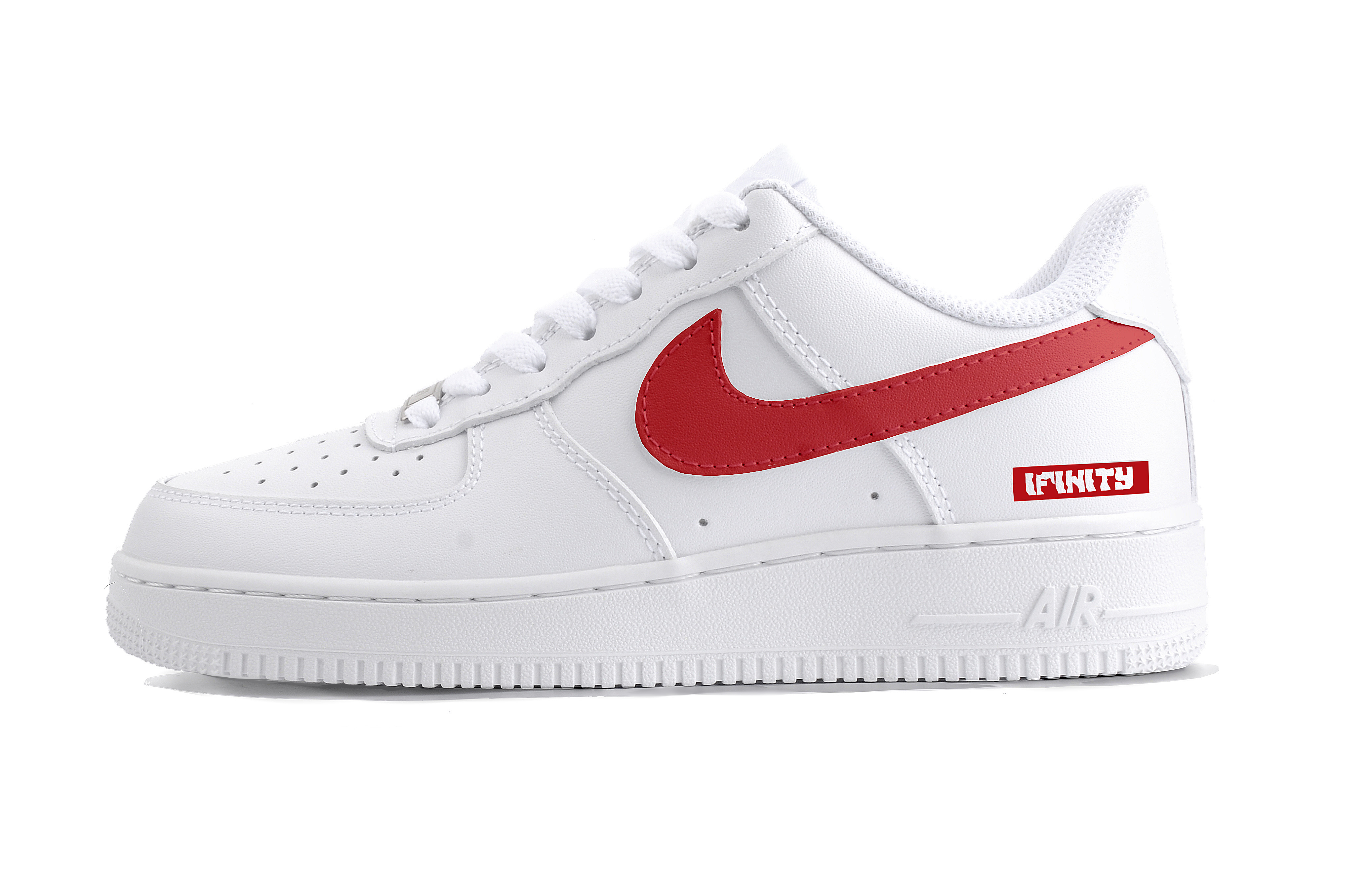 Nike Air Force 1 Infinity Low top Skateboard Shoes Unisex Red White