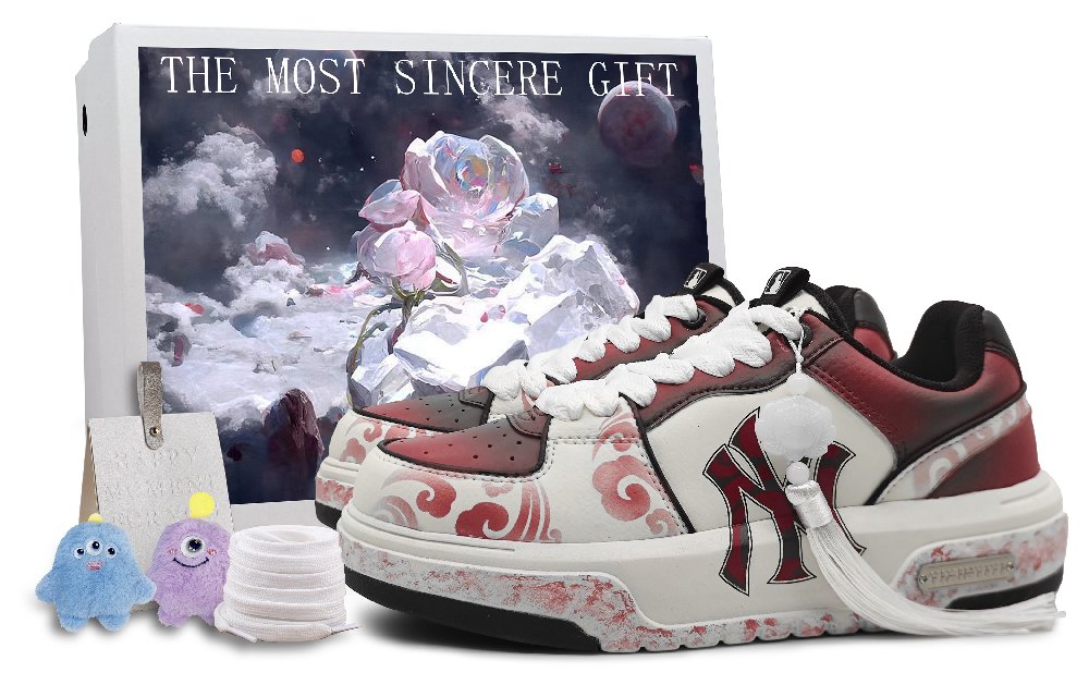 MLB New York Yankees Low-Top Skateboard Shoes Unisex Red