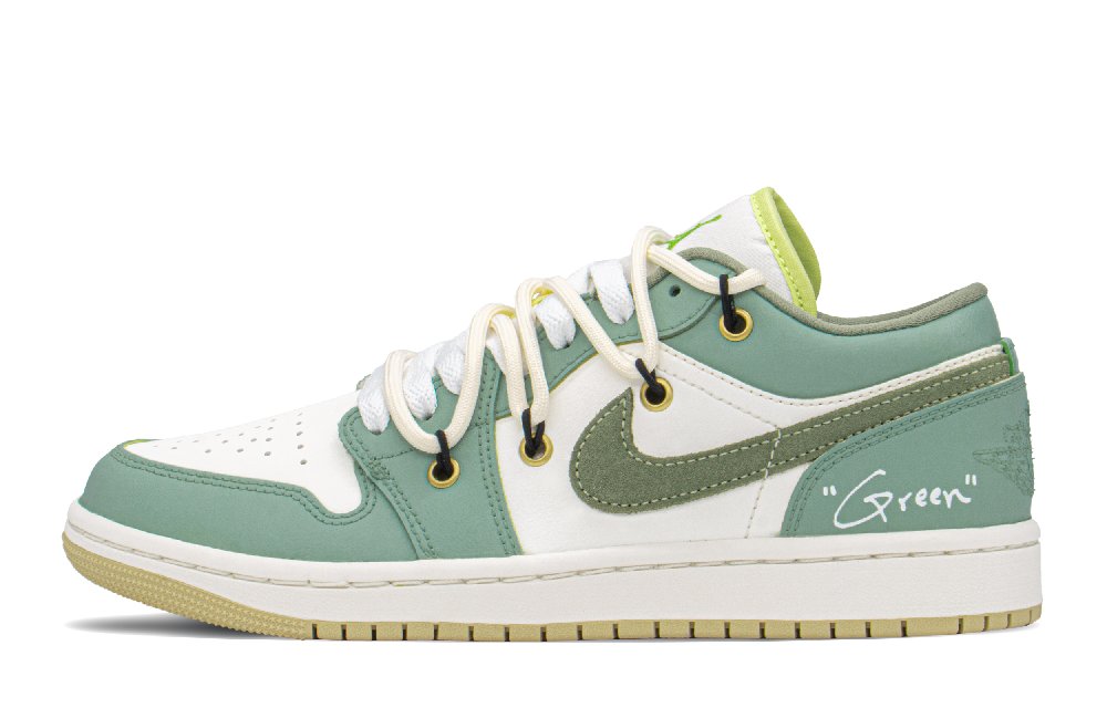 Jordan Air Jordan 1 Low Top Vintage Basketball Shoes Women's Matcha Green