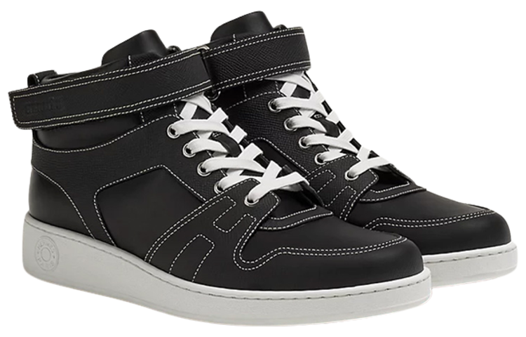 HERMES Mid-Top Stylish Skateboarding Shoes Men's Black