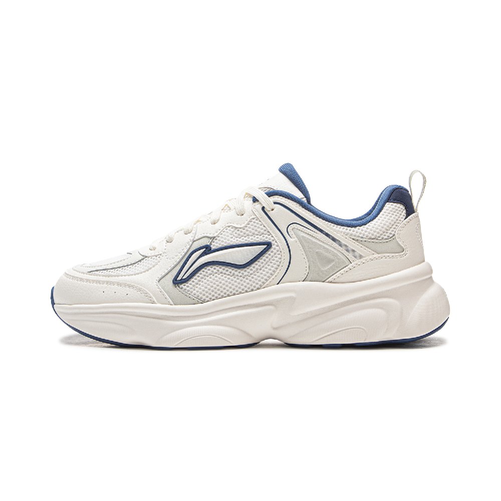 LiNing Coconut Milk Breathable And Lightweight Low Top Chunky Sneakers Men's White Gray Blue