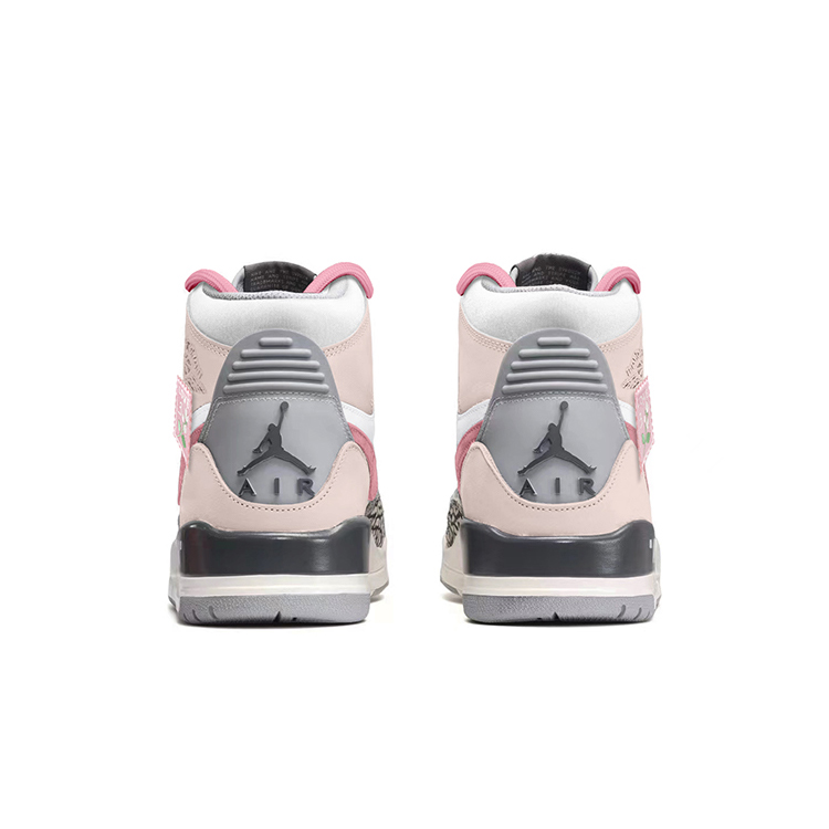 Jordan Legacy 312 High Top Vintage Basketball Shoes Men's Pink White
