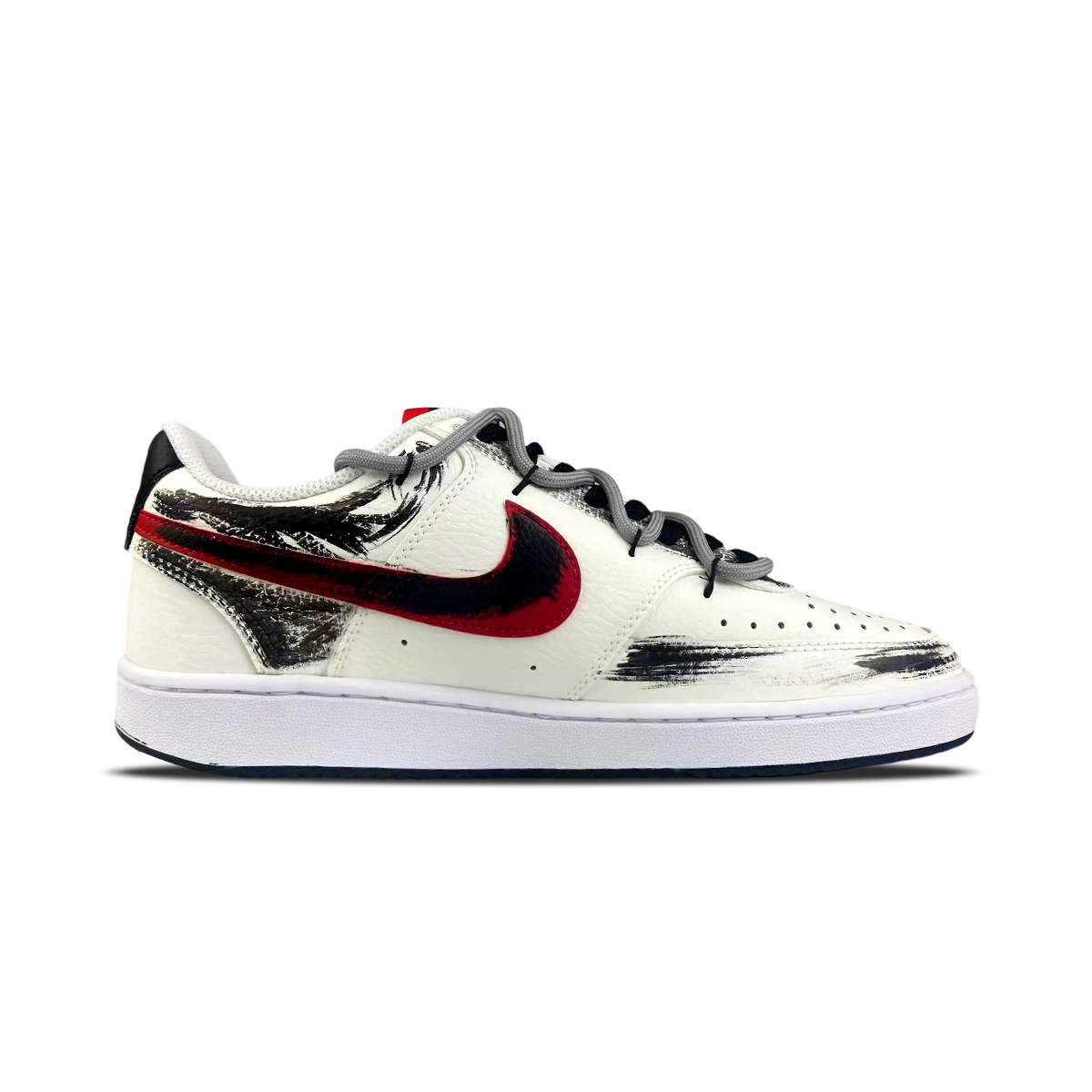 Nike Court Vision 1 BNK Ink Dyed Red Shadow Abrasion Resistant Height Increasing Low top Skateboard Shoes Men's