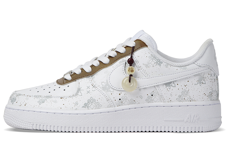 Nike Air Force 1 Anti-Slip Wear-Resistant Low-Top Skateboard Shoes Men's Gray White
