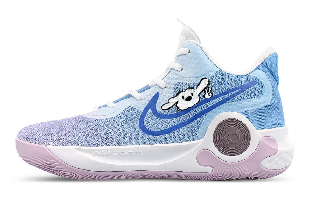 Nike KD Trey 5 IX Anti-Slip Wear-Resistant Mid-Top Vintage Basketball Shoes Unisex White Purple Blue