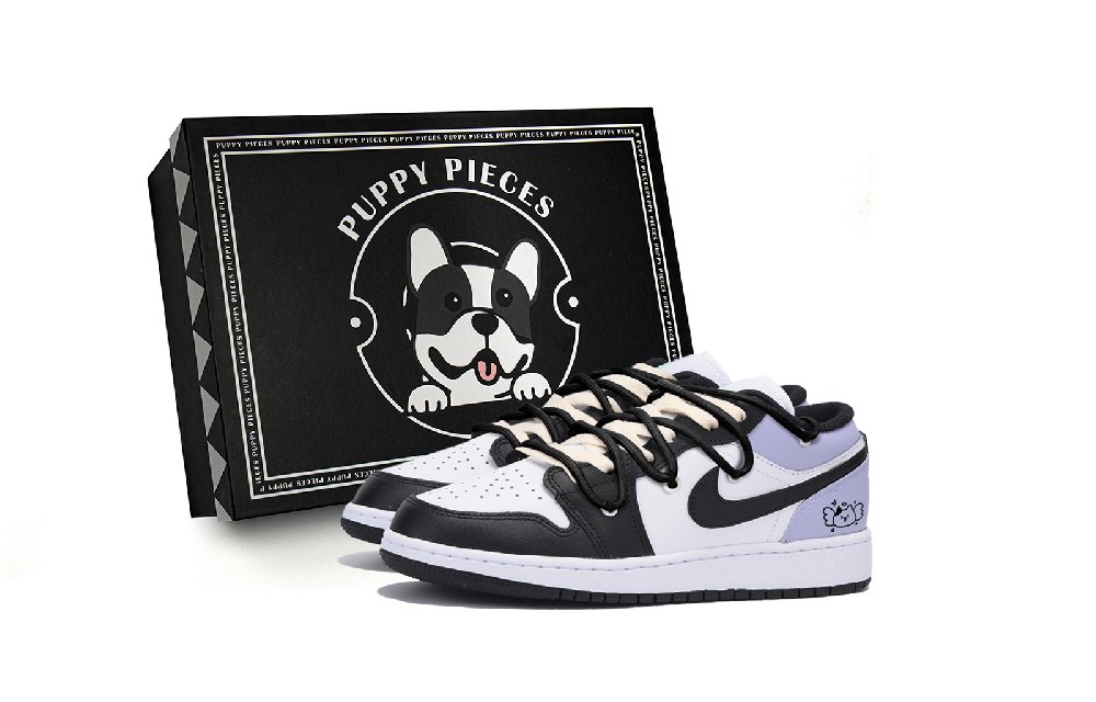 JORDAN Air JORDAN 1 Vintage Basketball Shoes Men Low Top Black Purple