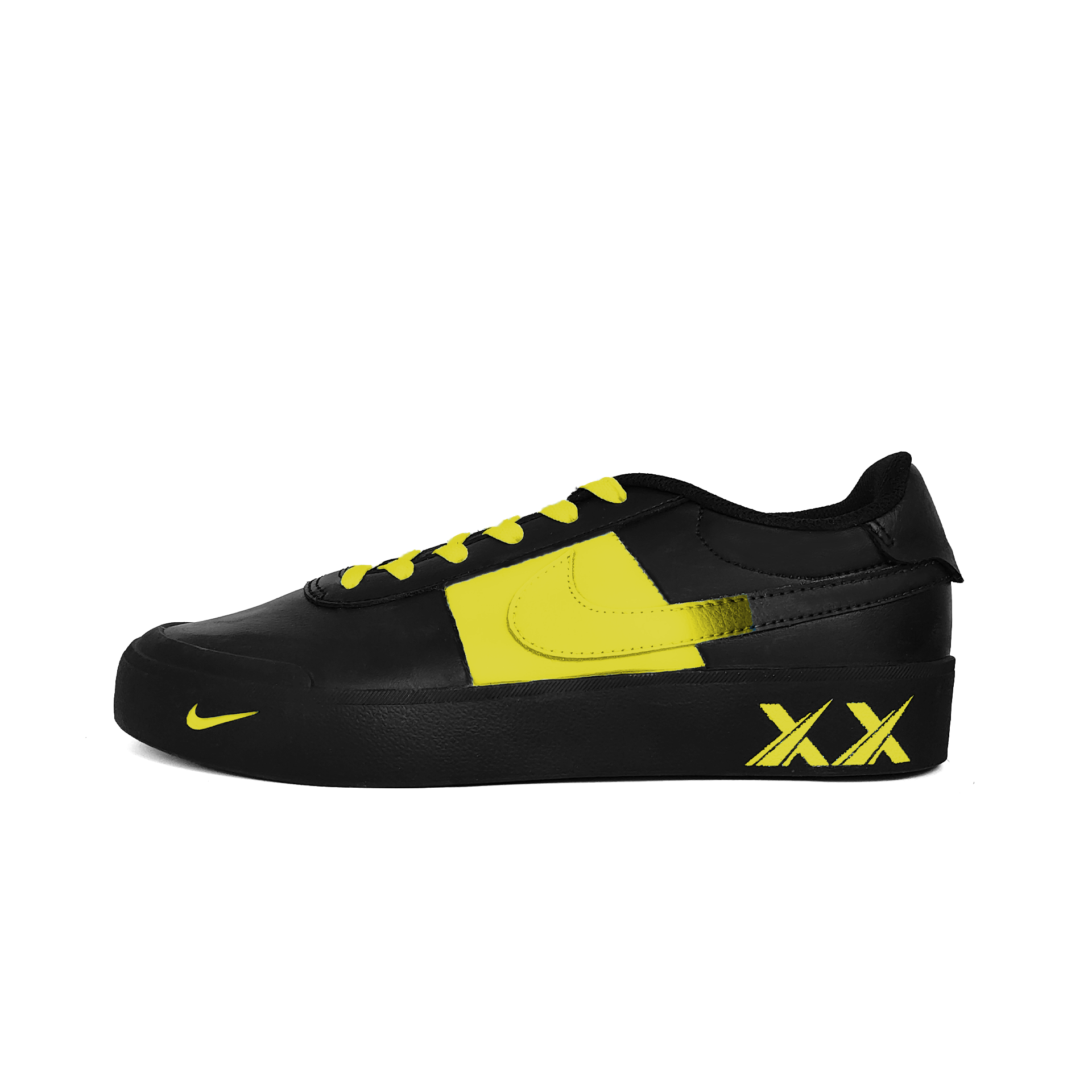 Nike Court Shot Fall Leaves Abrasion Resistant Low top Skateboard Shoes Unisex Black Yellow