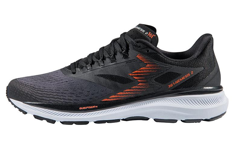 361° Anti-Slip Wear-Resistant Low-Top Running Shoes Men's Black Orange