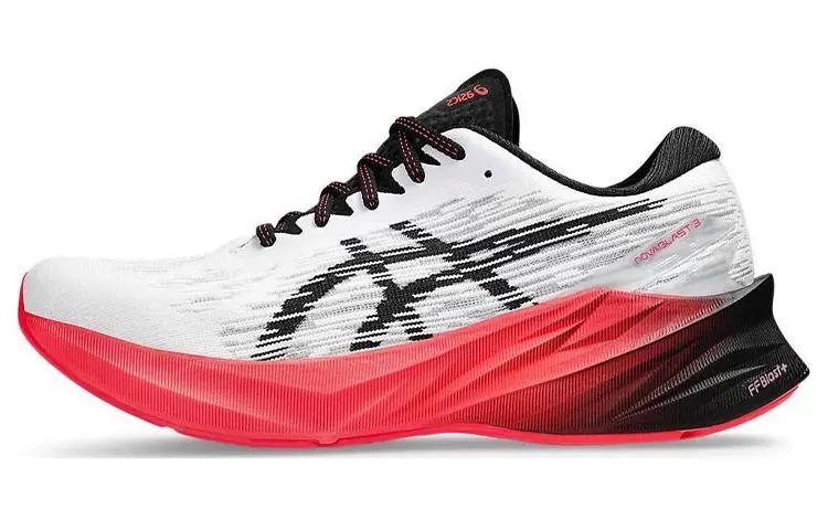 Asics Novablast 3 White Black Electric Red
